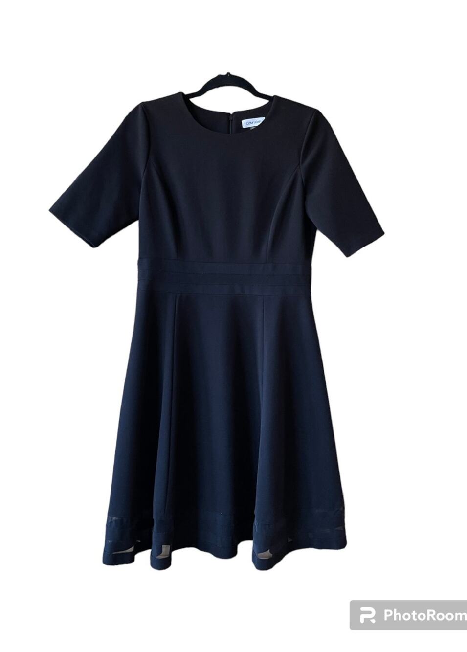 Stunning Calvin Klein Black Half Sleeve Dress Size 10